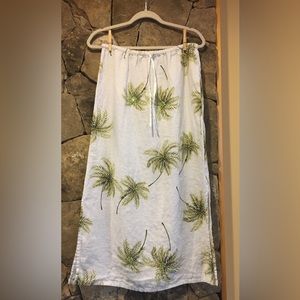 JohnPaulRichard Palm Trees Linen Maxi Skirt
